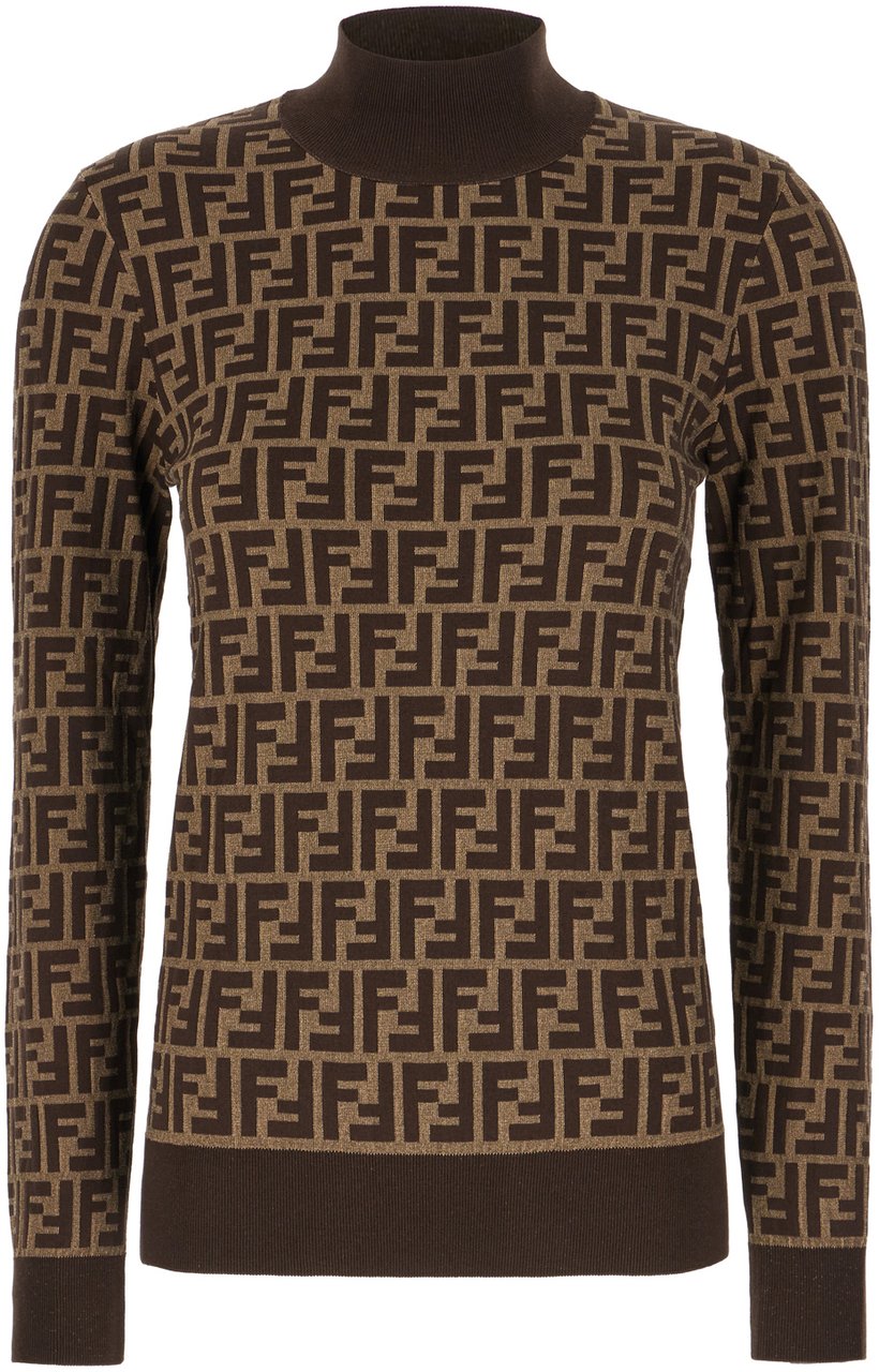 Fendi Fendi Embroidered stretch cotton blend sweater Divers