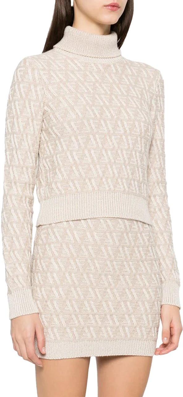 Fendi Fendi FF Wool and Cashmere Sweater Beige