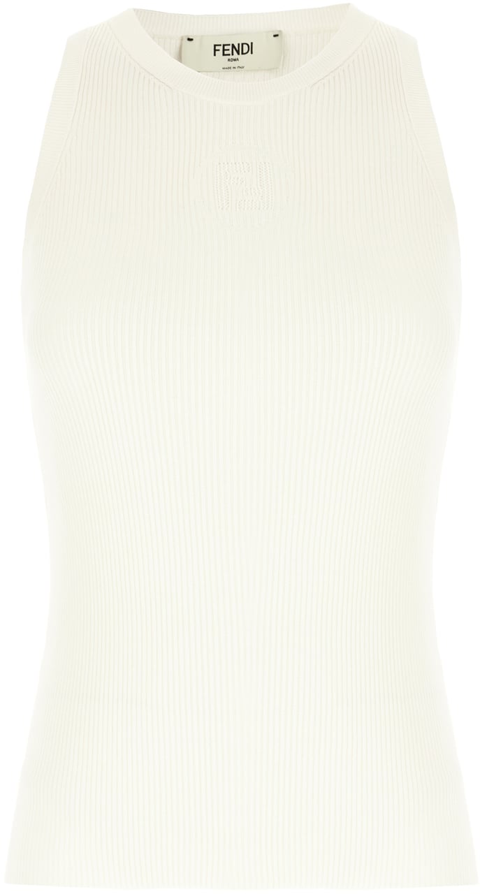 Fendi Fendi Ivory silk blend top Neutraal