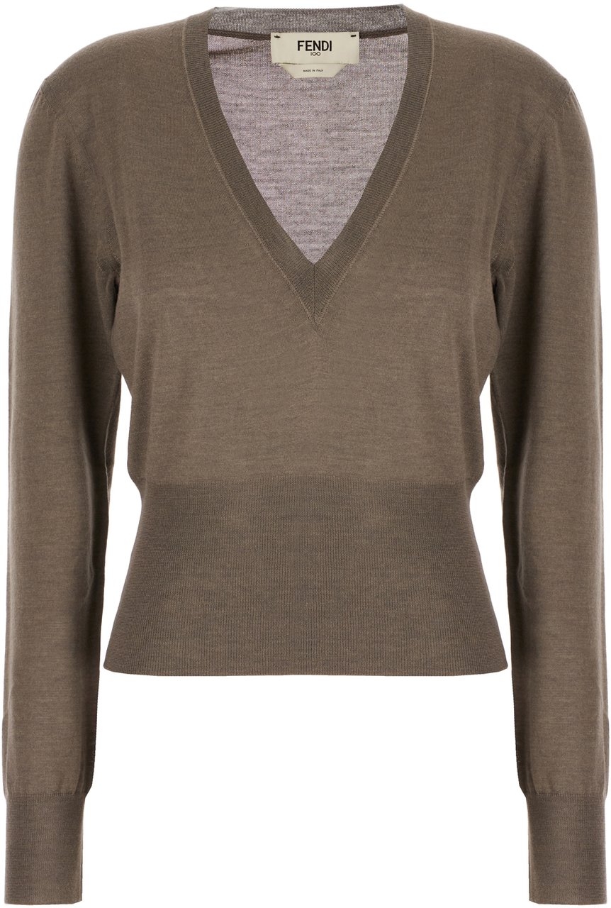 Fendi Fendi Brown cashmere blend sweater Bruin