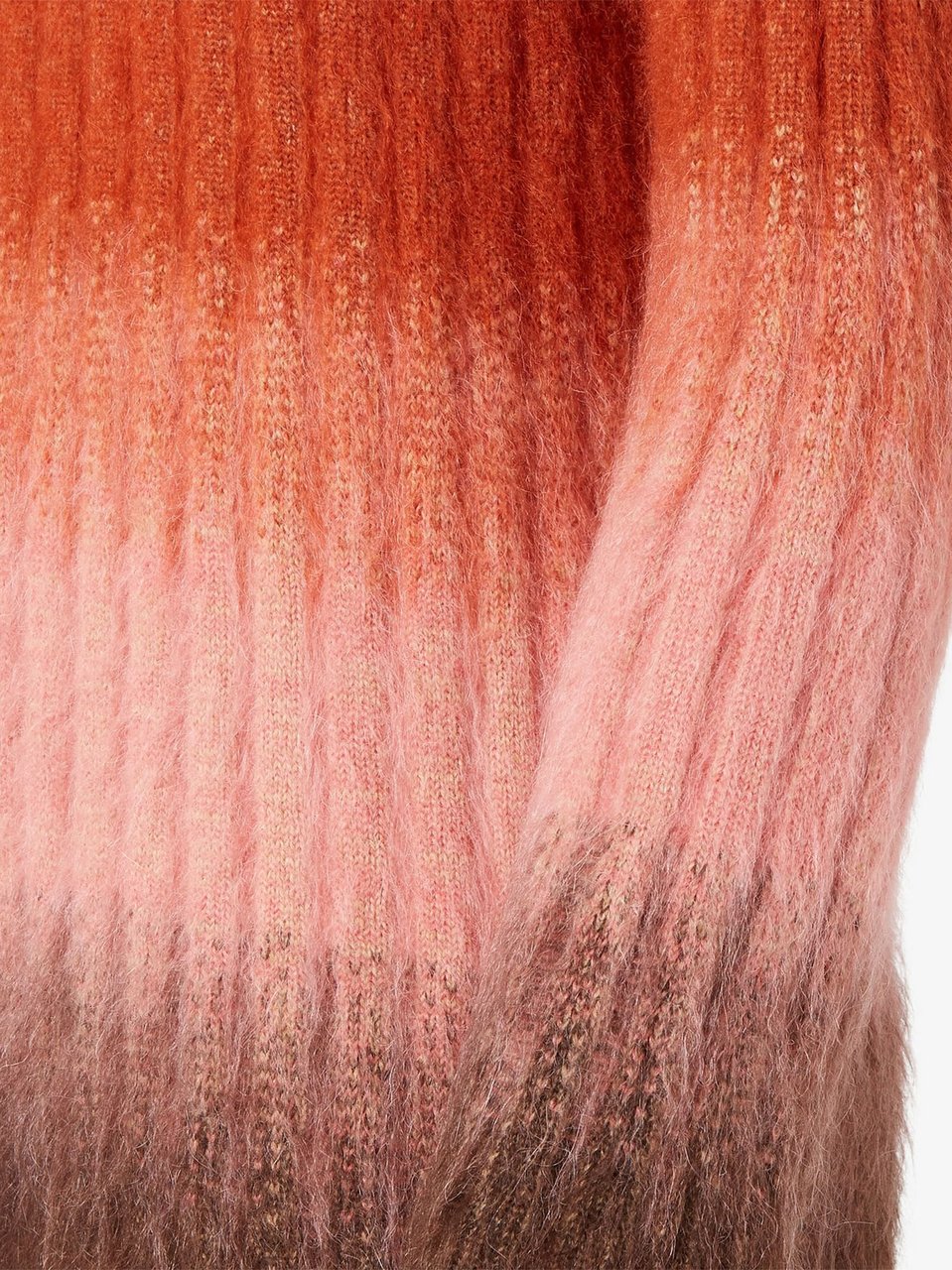 Fendi Gradient Ribbed Wool Crew Neck Sweater Rood