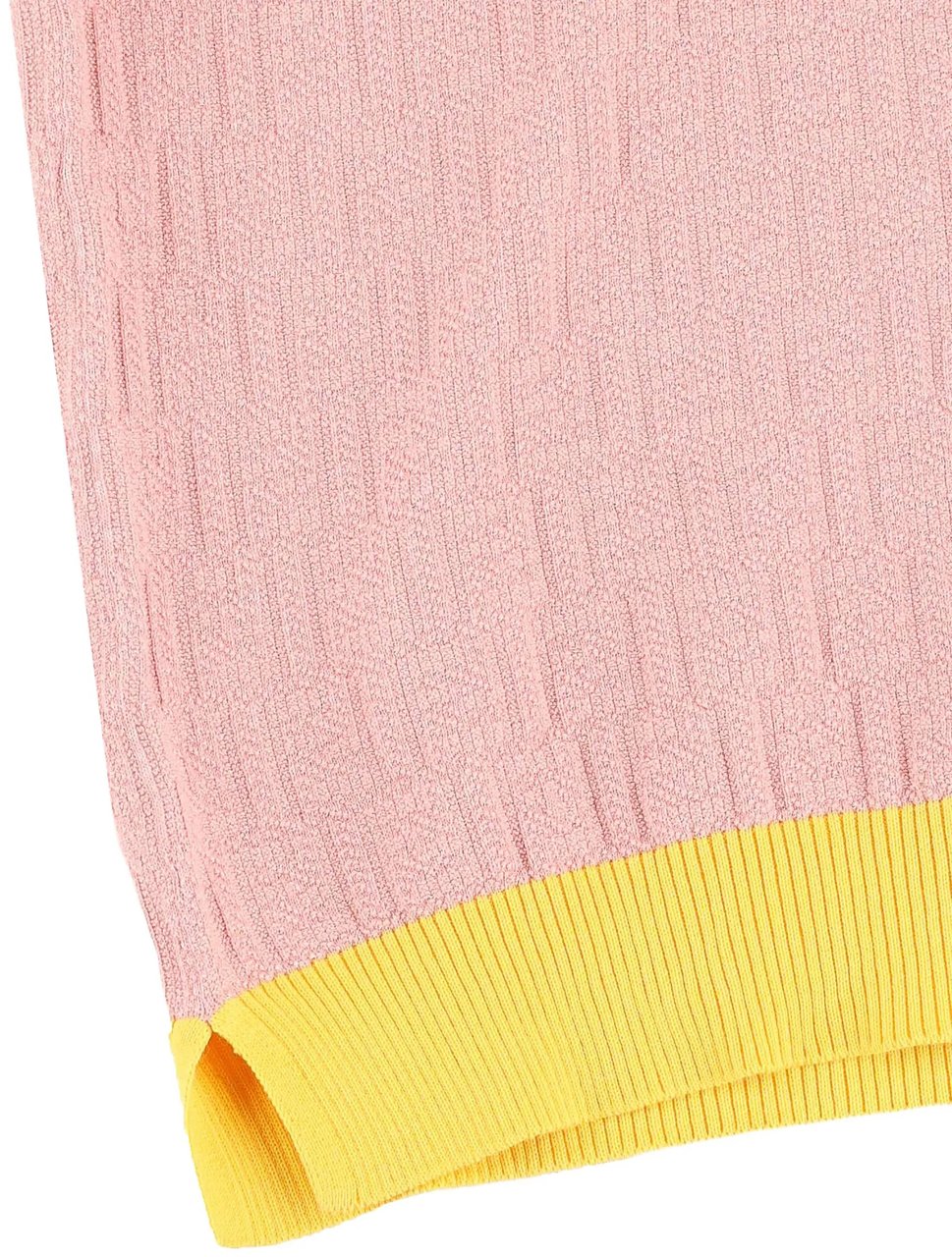 Fendi Color Block FF Short-Sleeved Knit Top Roze