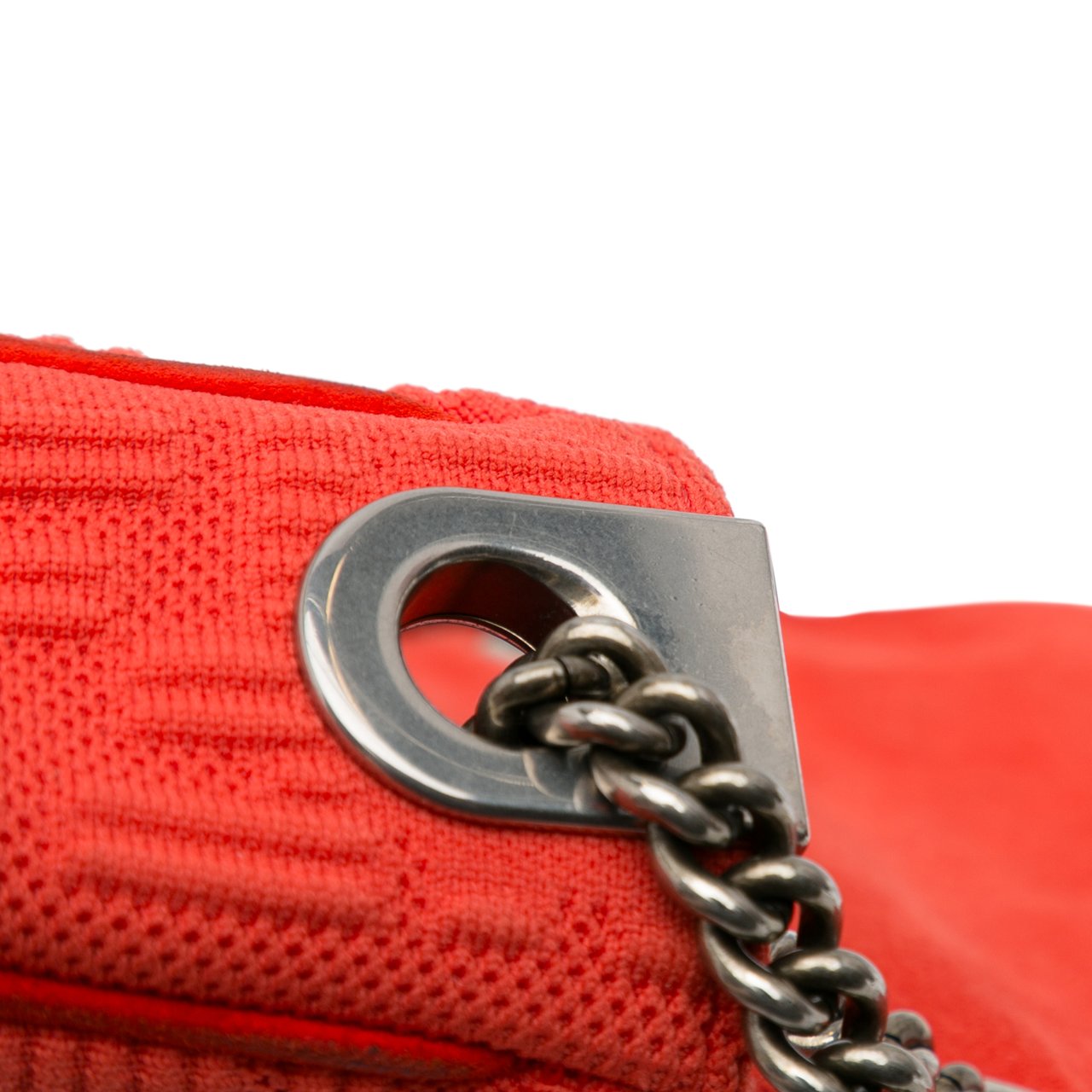 Fendi Midi Chain Baguette Rood