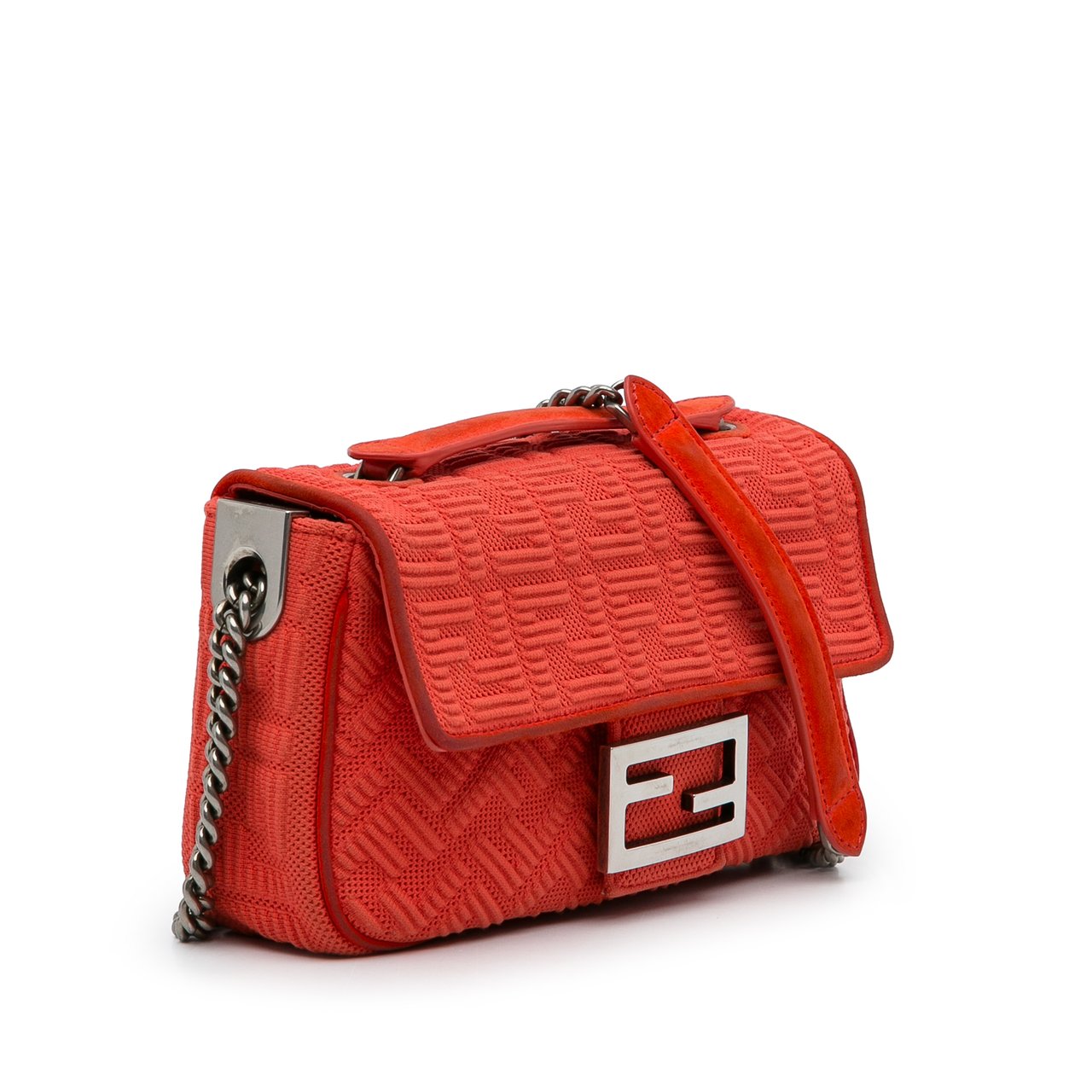 Fendi Midi Chain Baguette Rood