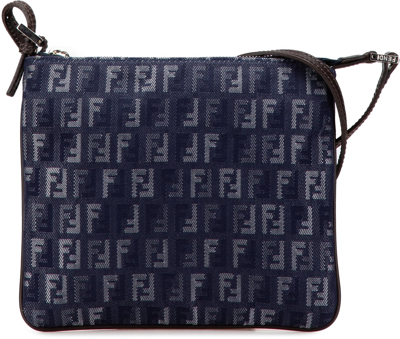 Fendi Zucchino Denim Crossbody Blauw