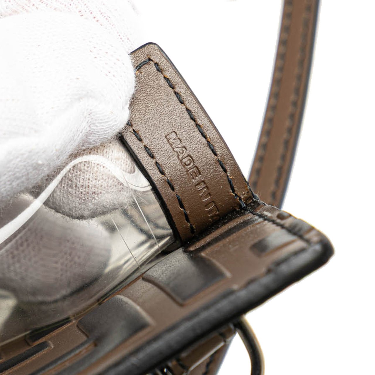 Fendi Zucca Embossed Leather Phone Holder Satchel Bruin