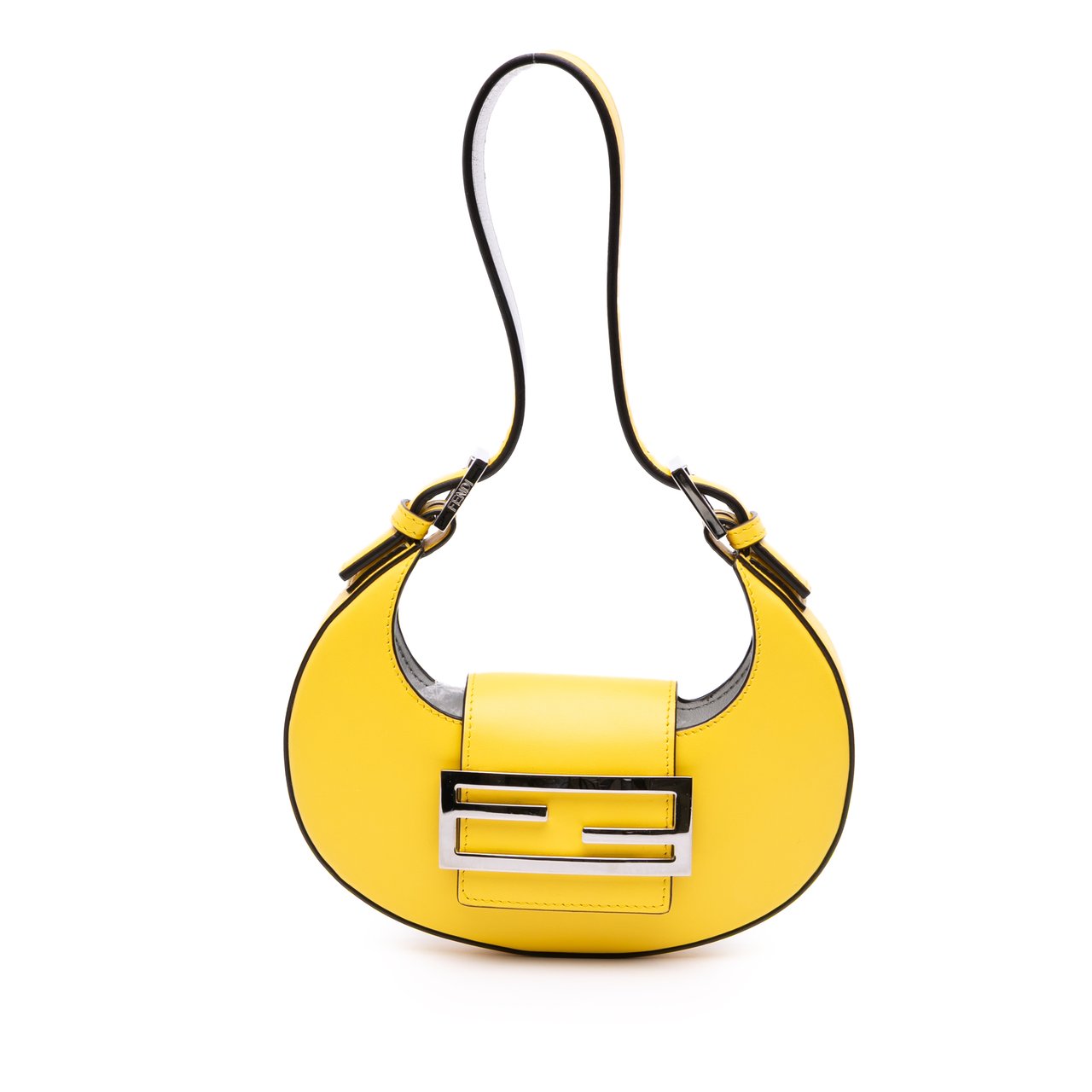 Fendi Mini Leather Cookie Hobo Geel