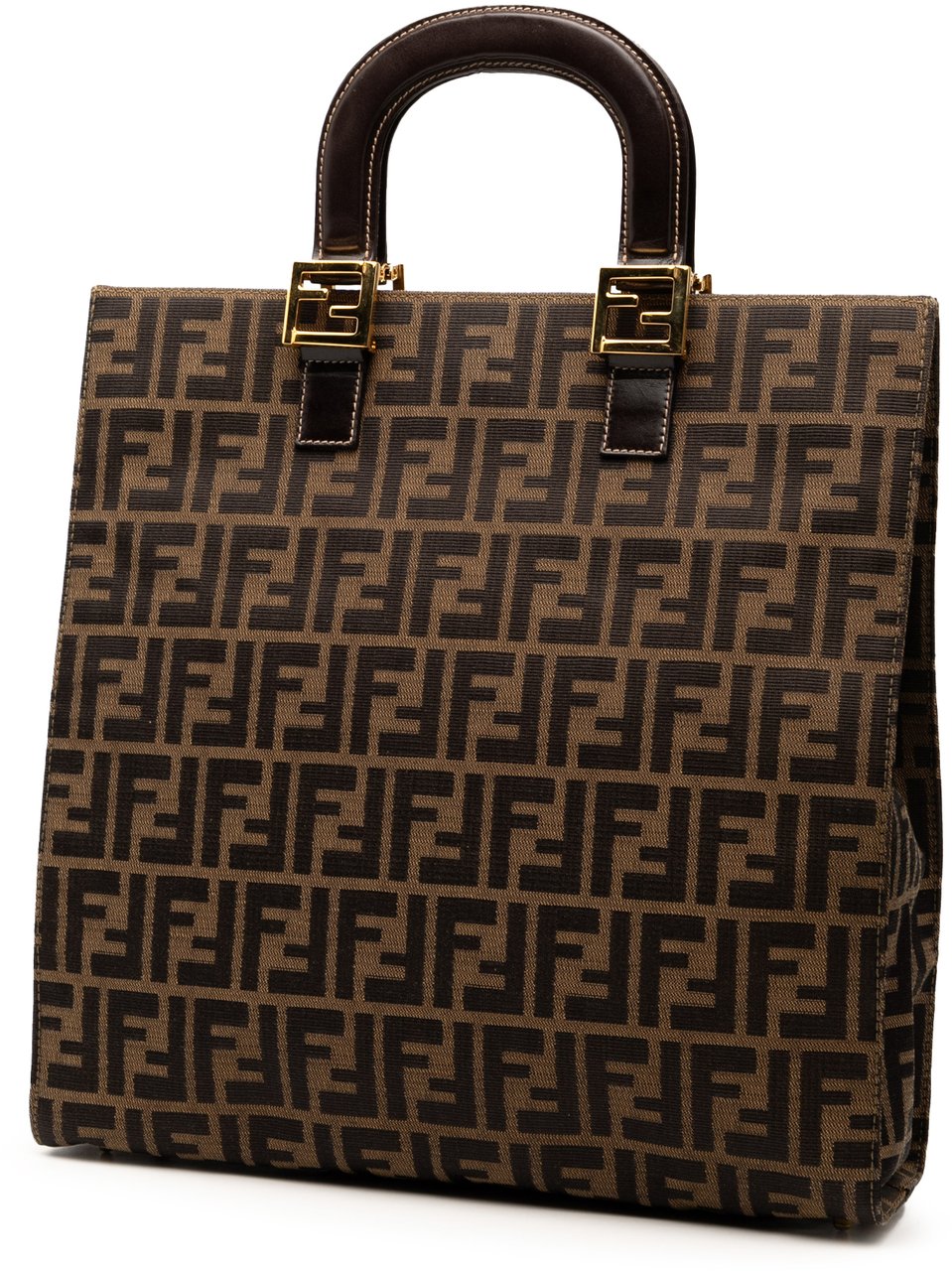 Fendi Zucca Canvas Twins Tote Bruin