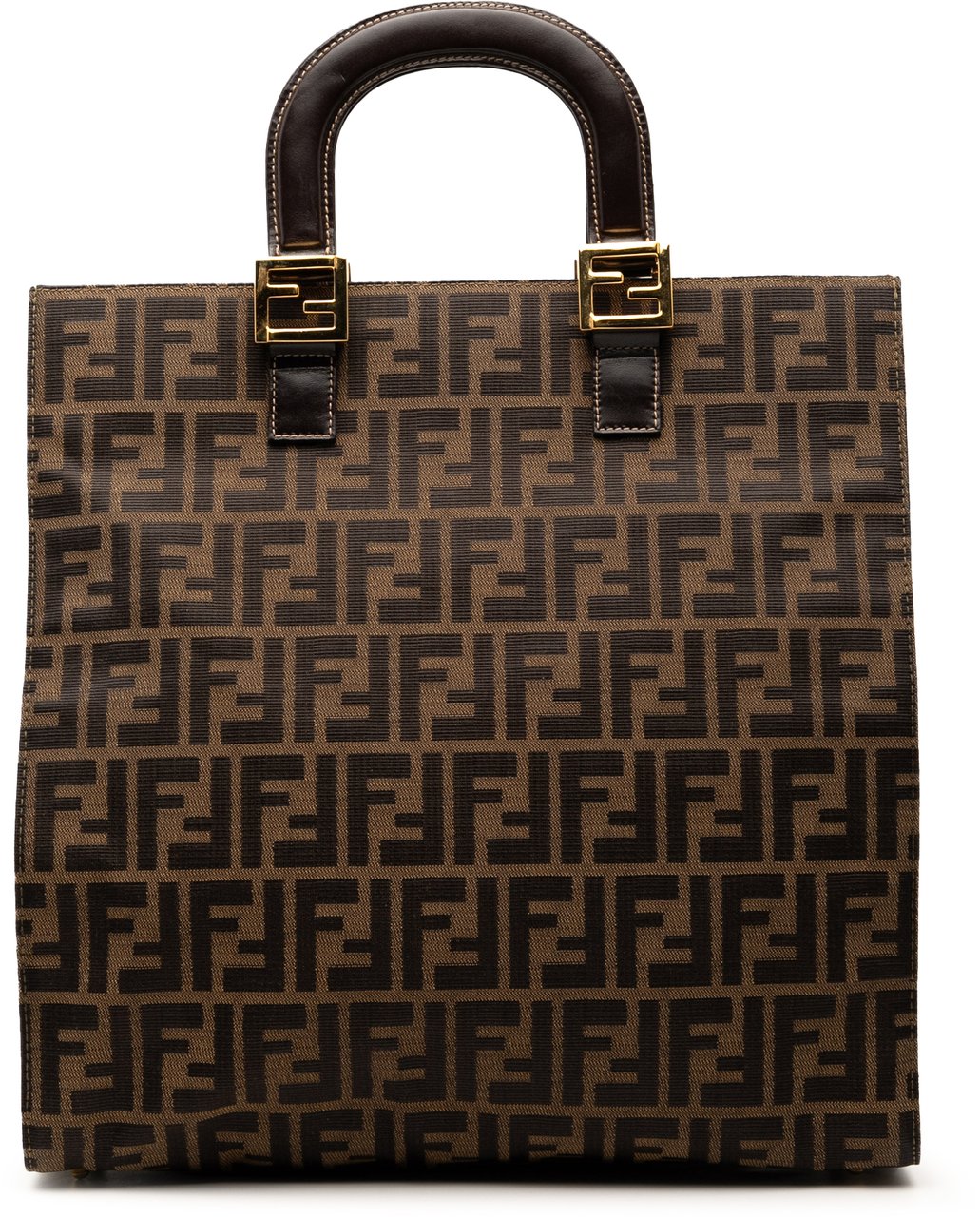 Fendi Zucca Canvas Twins Tote Bruin