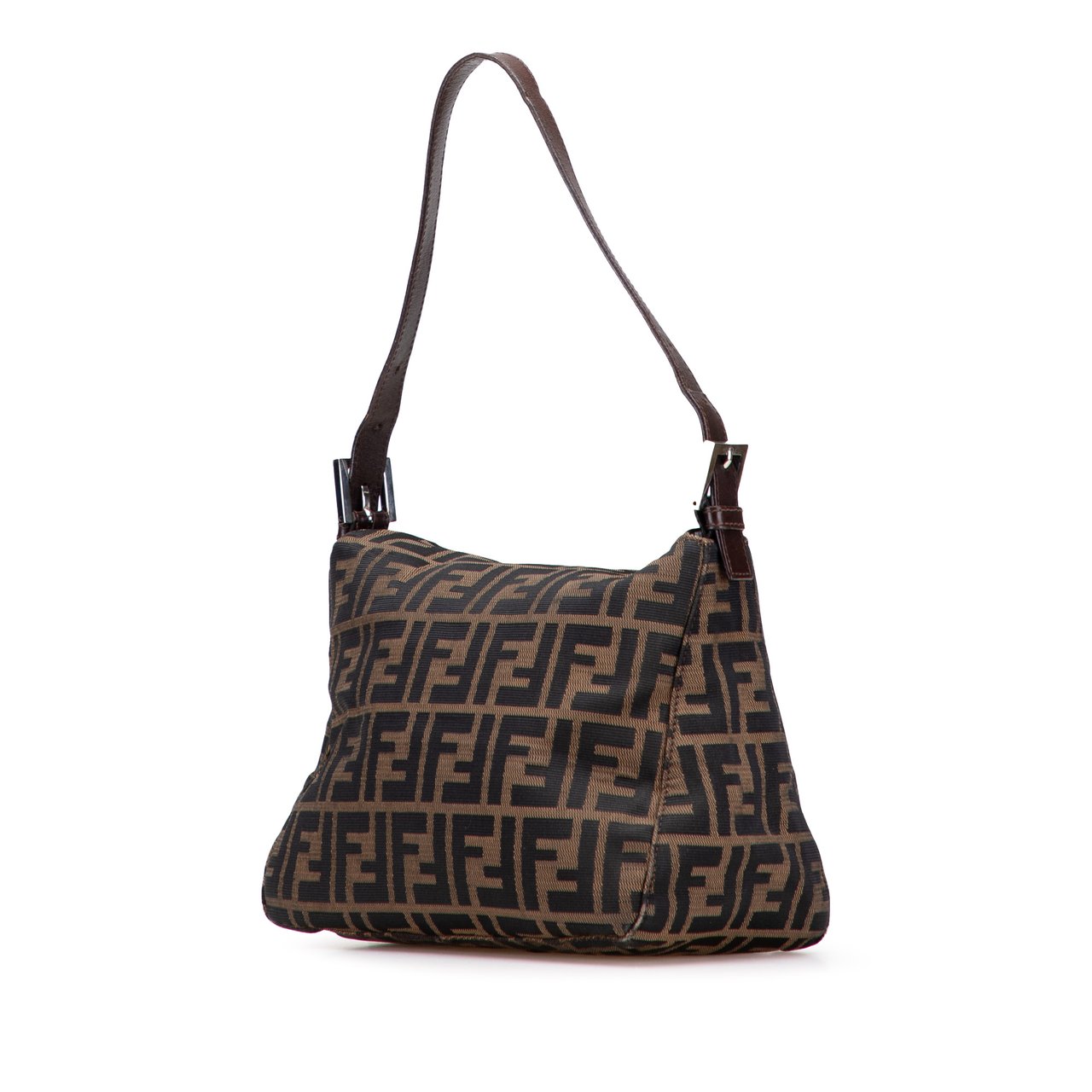 Fendi Zucca Canvas Shoulder Bag Bruin