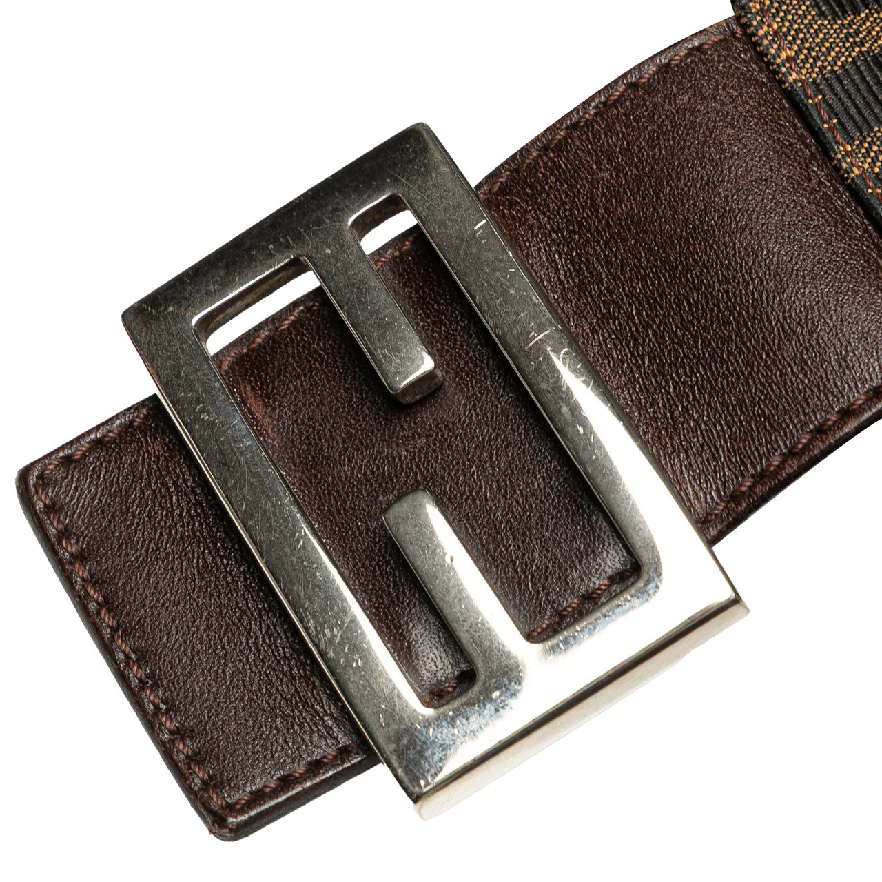 Fendi Zucca Canvas Shoulder Bag Bruin