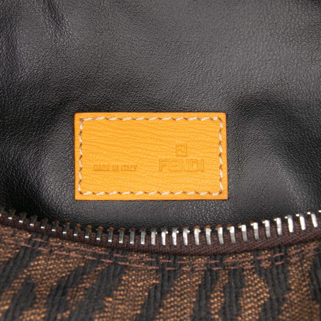 Fendi Zebra Print Canvas Handbag Bruin