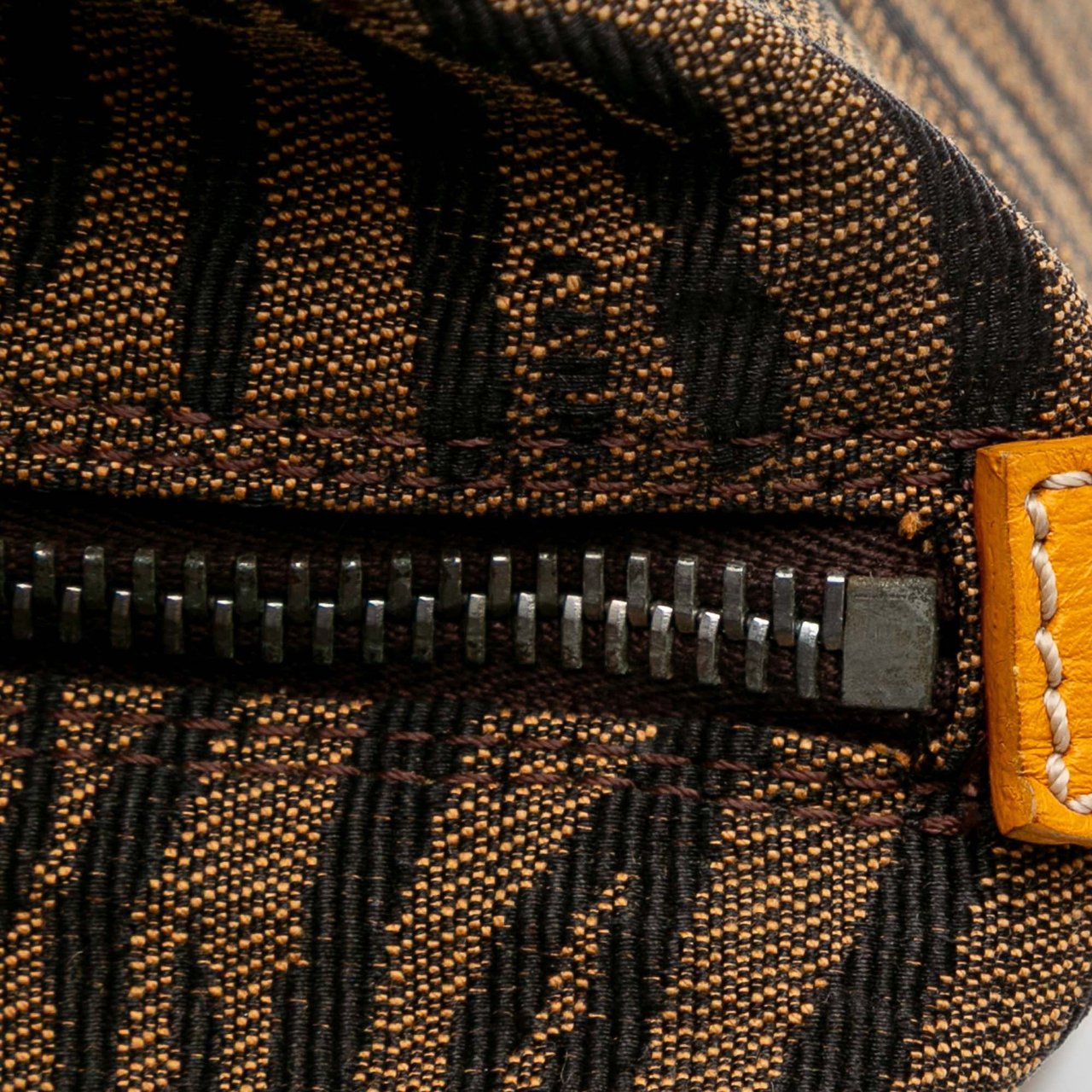 Fendi Zebra Print Canvas Handbag Bruin