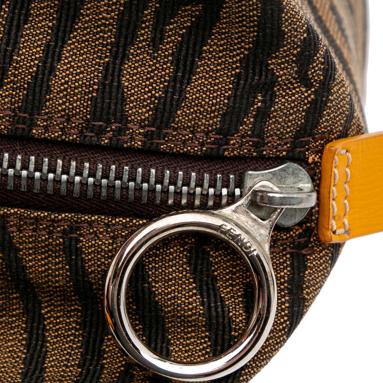 Fendi Zebra Print Canvas Handbag Bruin