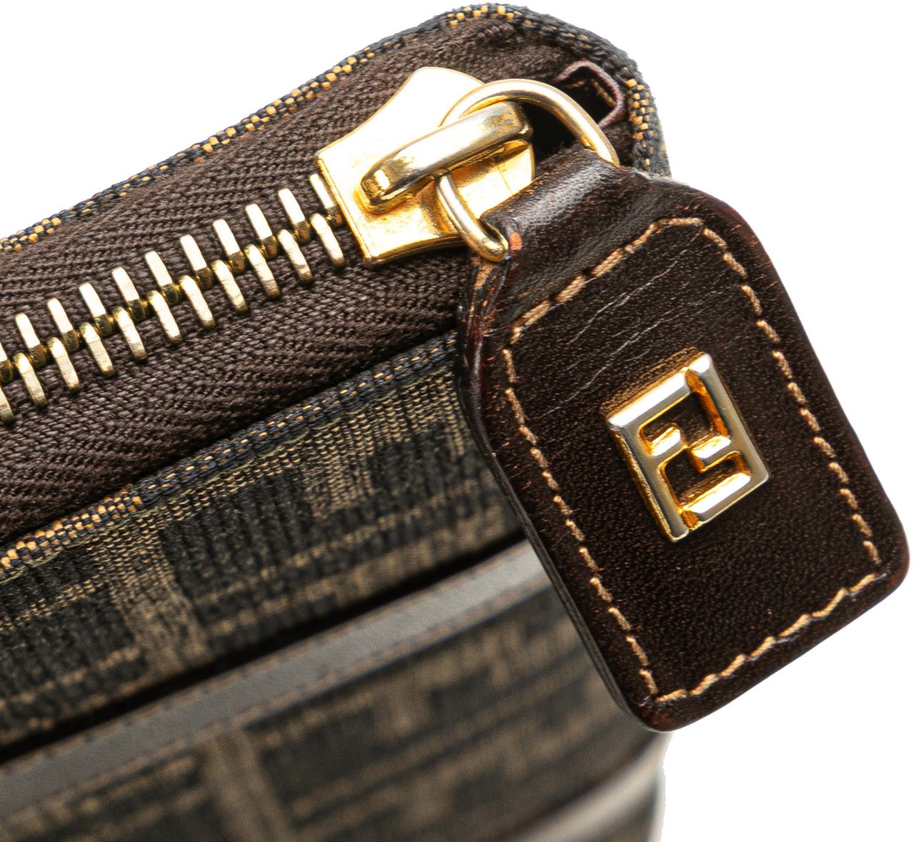 Fendi Zucca Canvas Top Handle Wallet Bruin