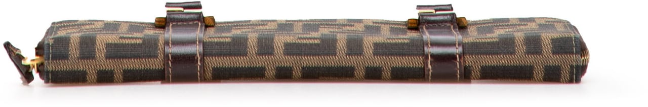 Fendi Zucca Canvas Top Handle Wallet Bruin