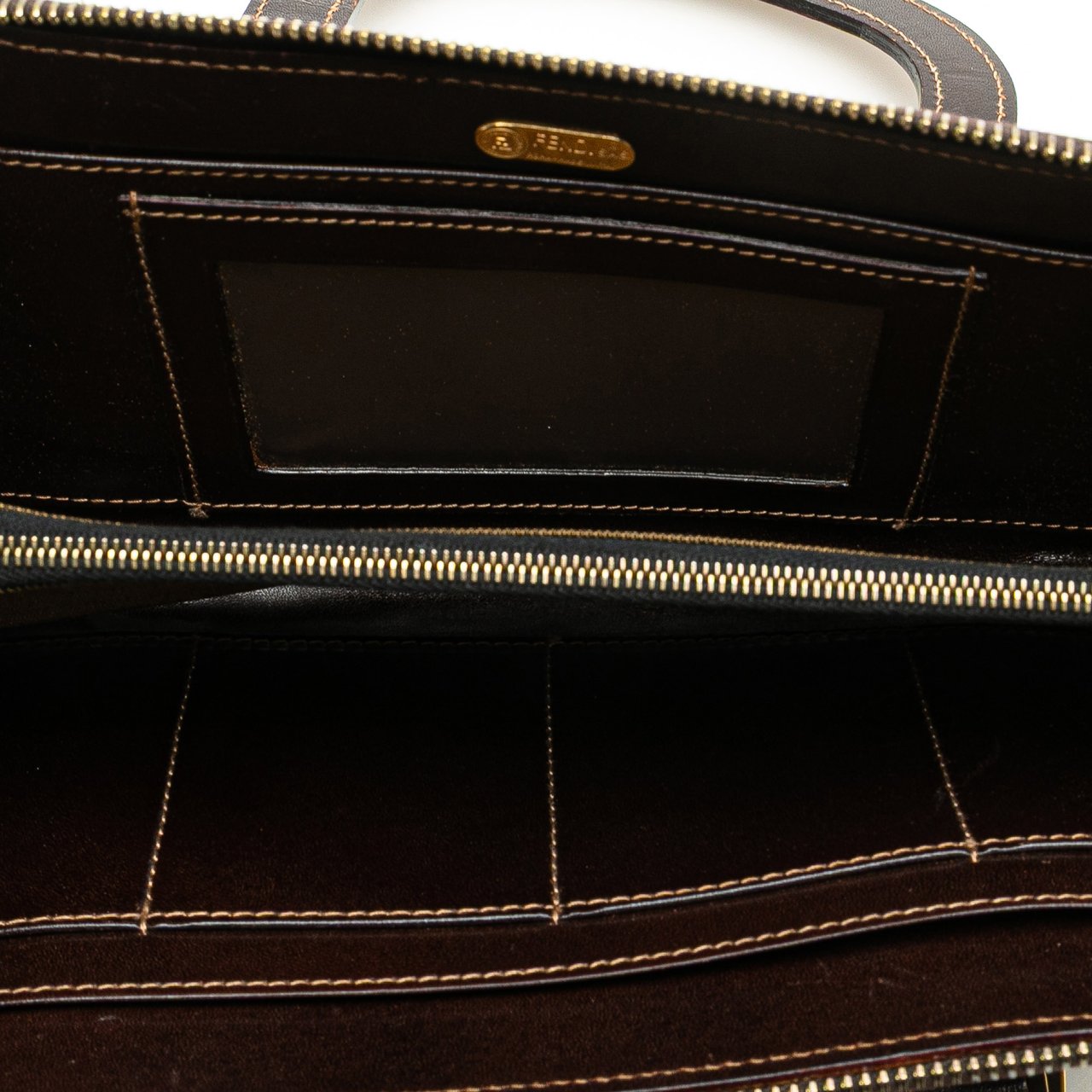 Fendi Zucca Canvas Top Handle Wallet Bruin