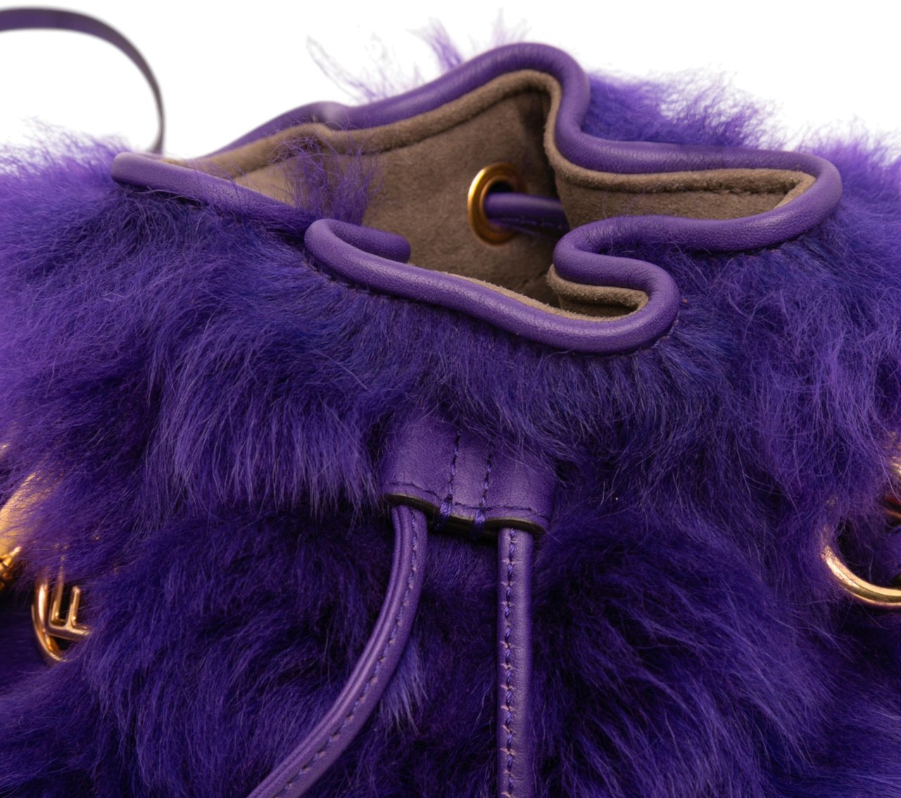 Fendi Mini Fur Mon Tresor Bucket Bag Paars