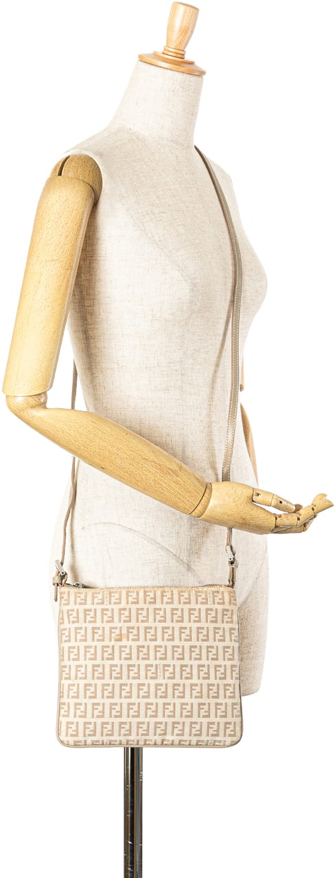 Fendi Zucchino Canvas Crossbody Bruin