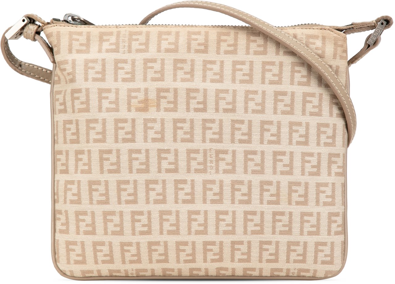 Fendi Zucchino Canvas Crossbody Bruin