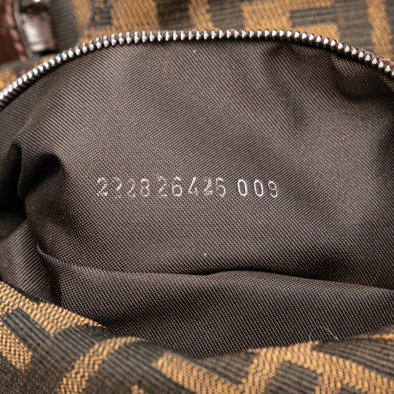 Fendi Zucca Canvas Double Flap Shoulder Bag Bruin