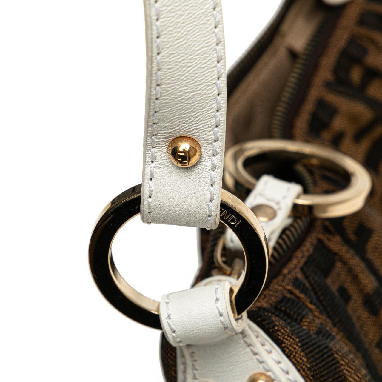 Fendi Zucca Canvas Shoulder Bag Bruin