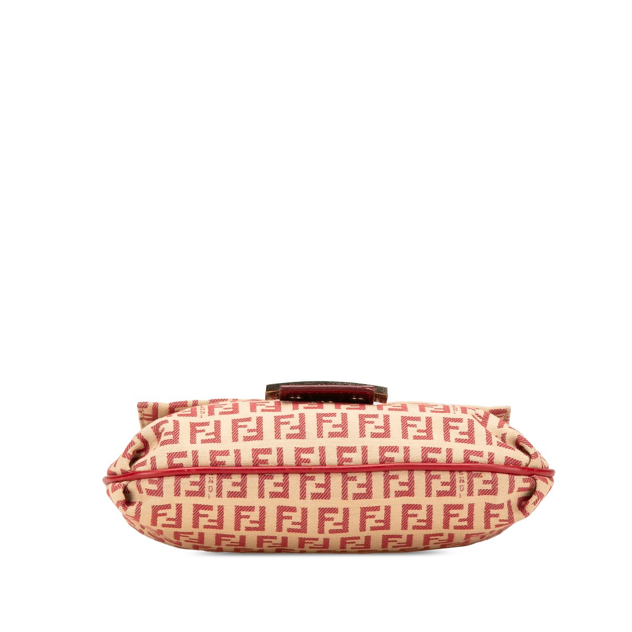 Fendi Zucchino Canvas Flap Crossbody Bruin