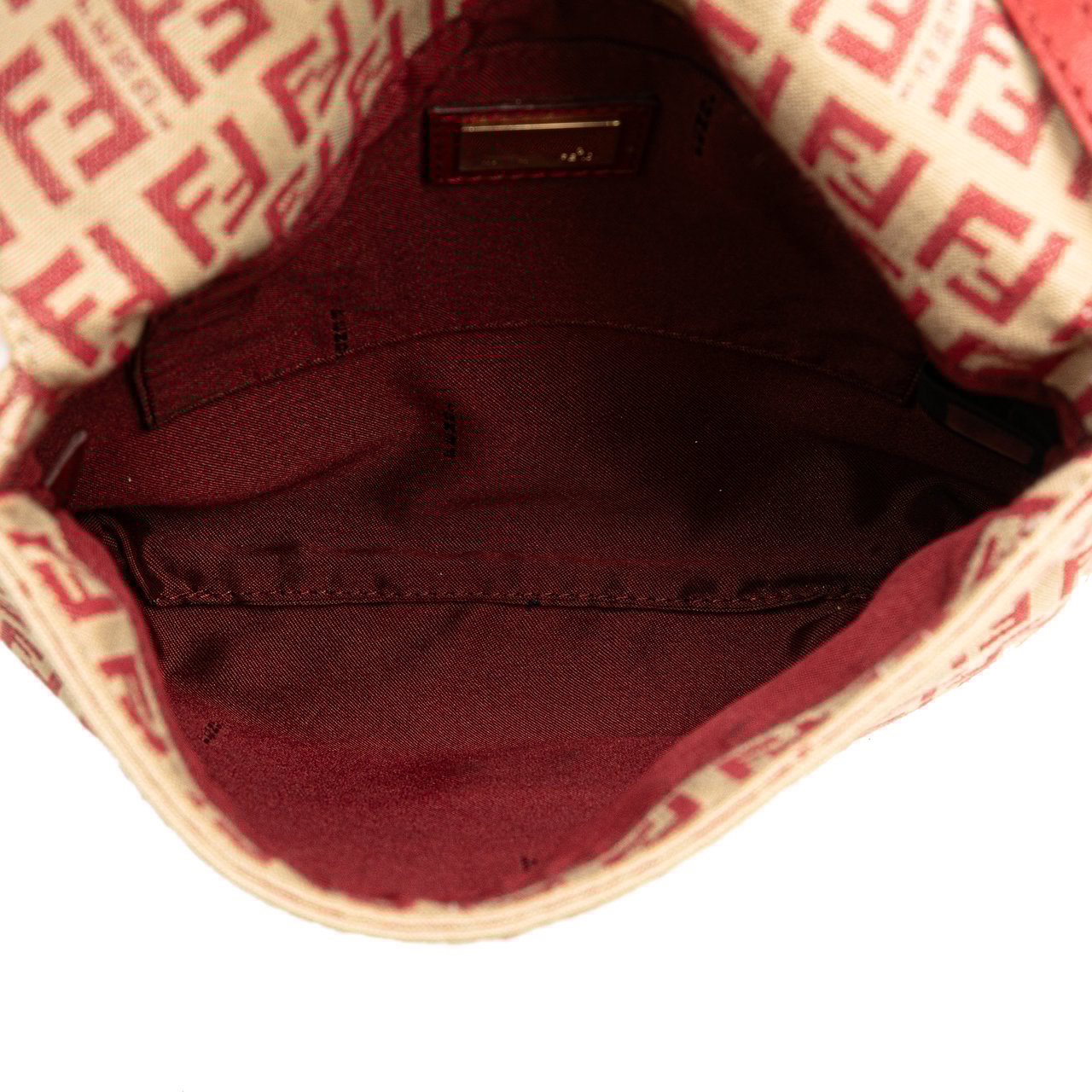 Fendi Zucchino Canvas Flap Crossbody Bruin