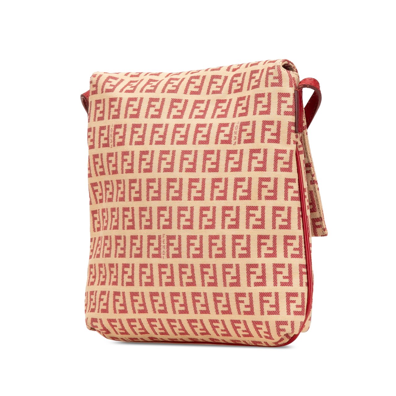 Fendi Zucchino Canvas Flap Crossbody Bruin