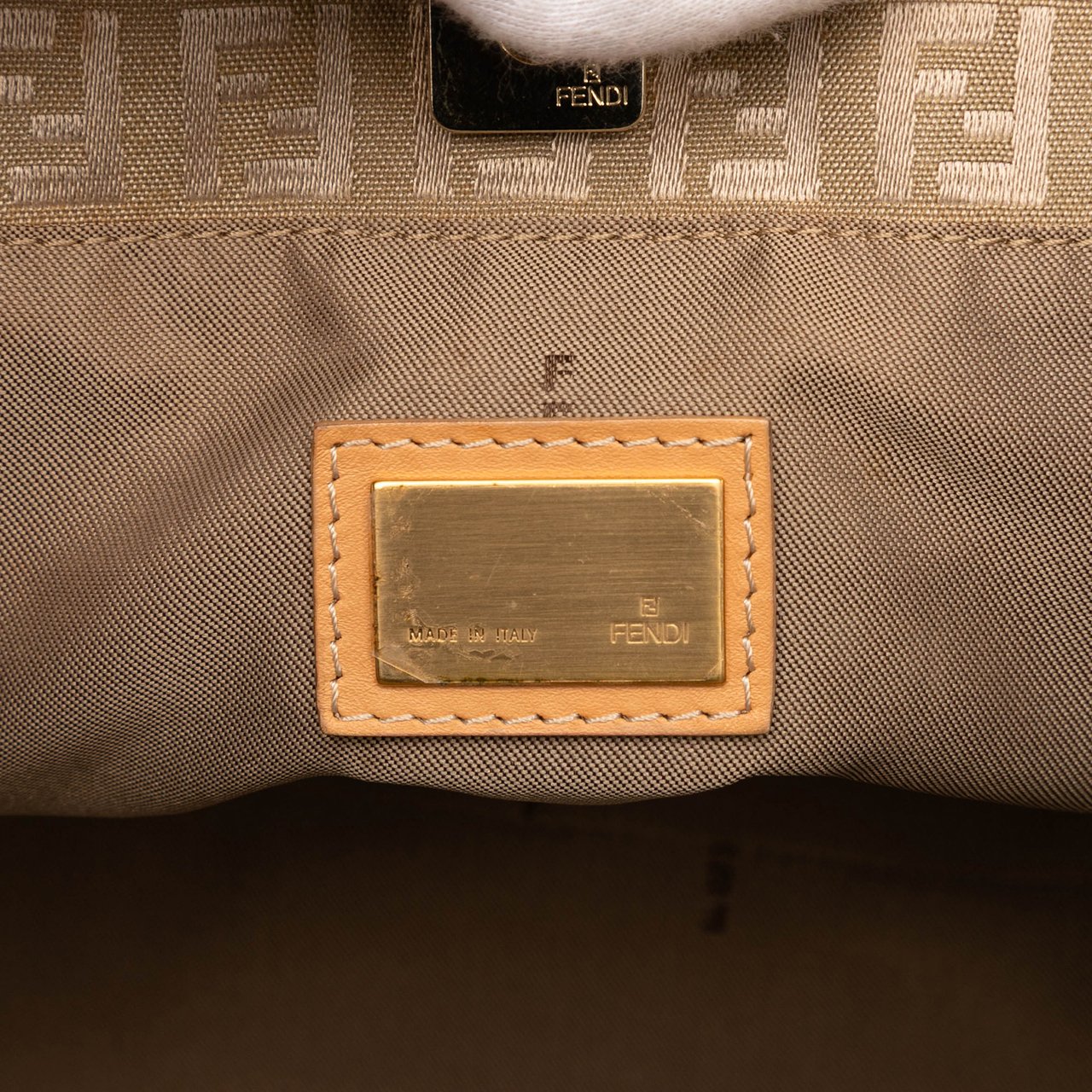Fendi Zucchino Canvas Tote Bruin