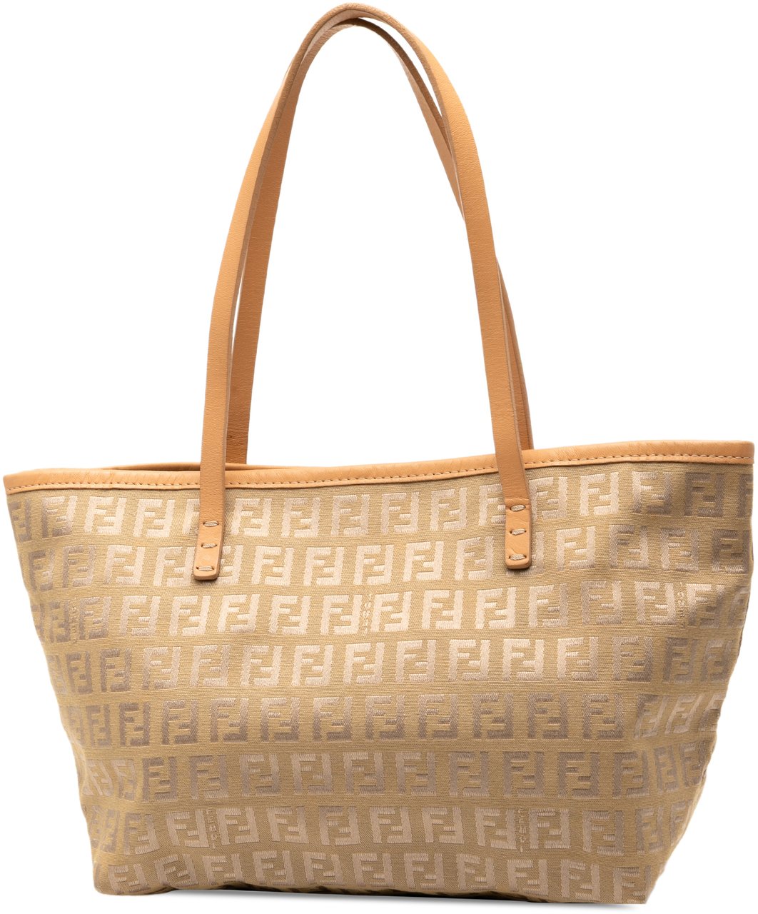 Fendi Zucchino Canvas Tote Bruin