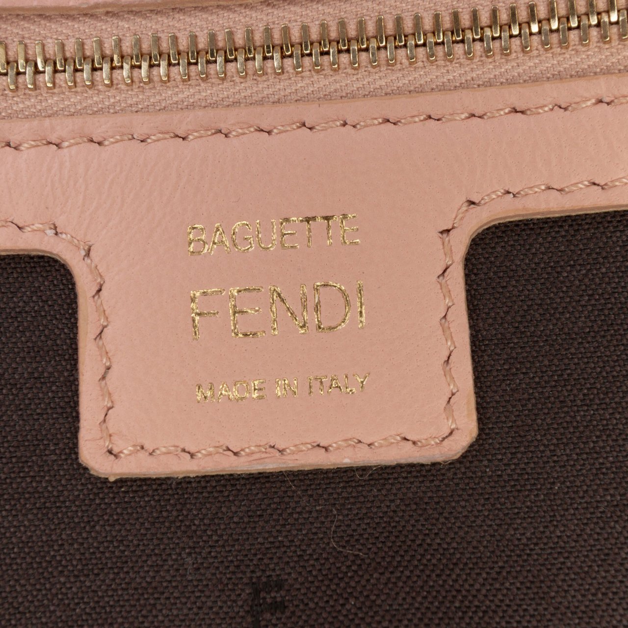 Fendi Zucca Embossed Leather Baguette Satchel Roze