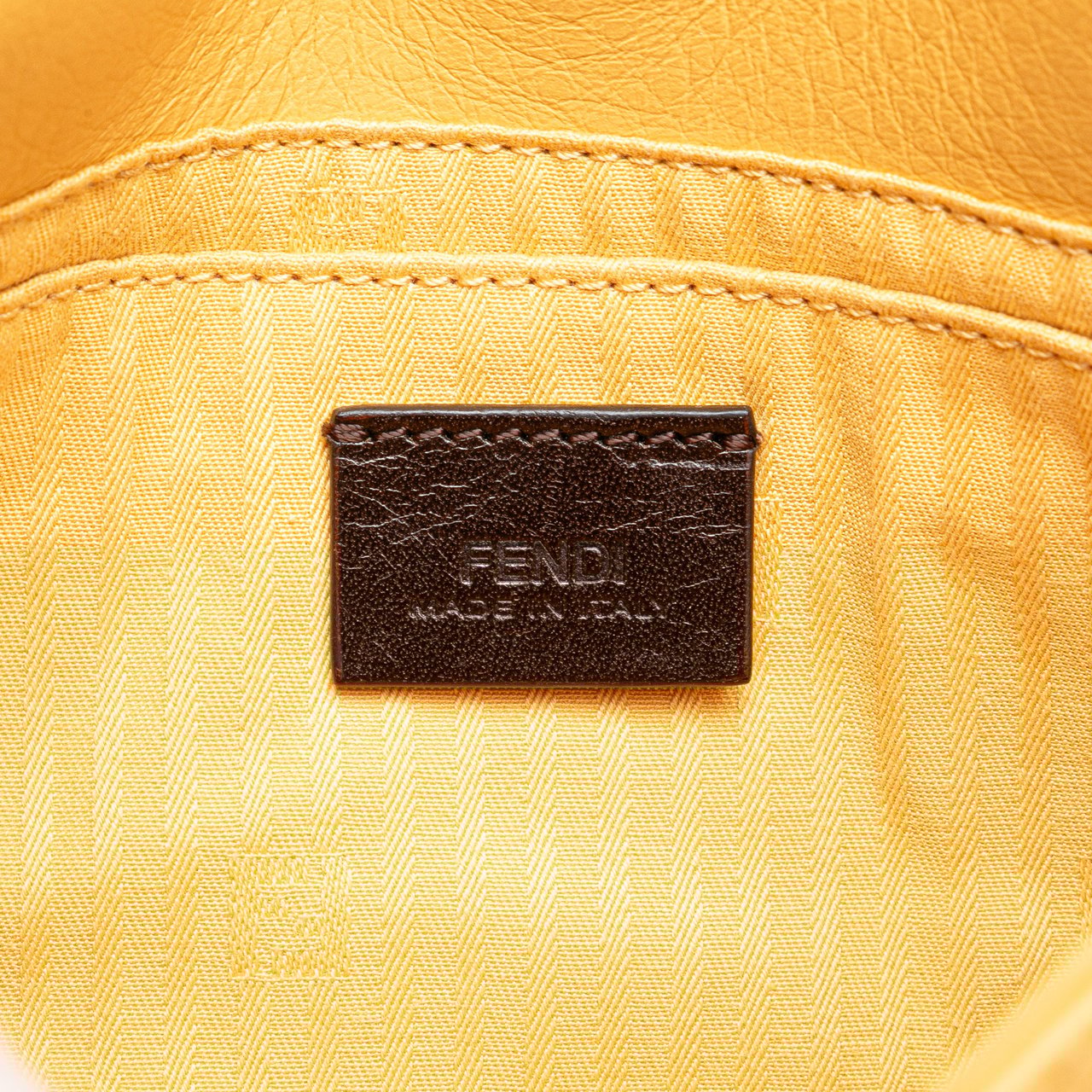 Fendi Leather Fendista Pochette Crossbody Geel
