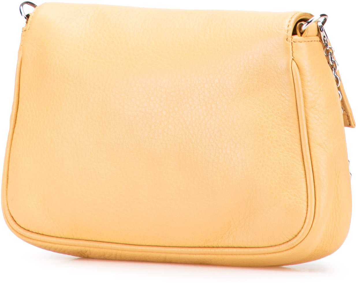 Fendi Leather Fendista Pochette Crossbody Geel