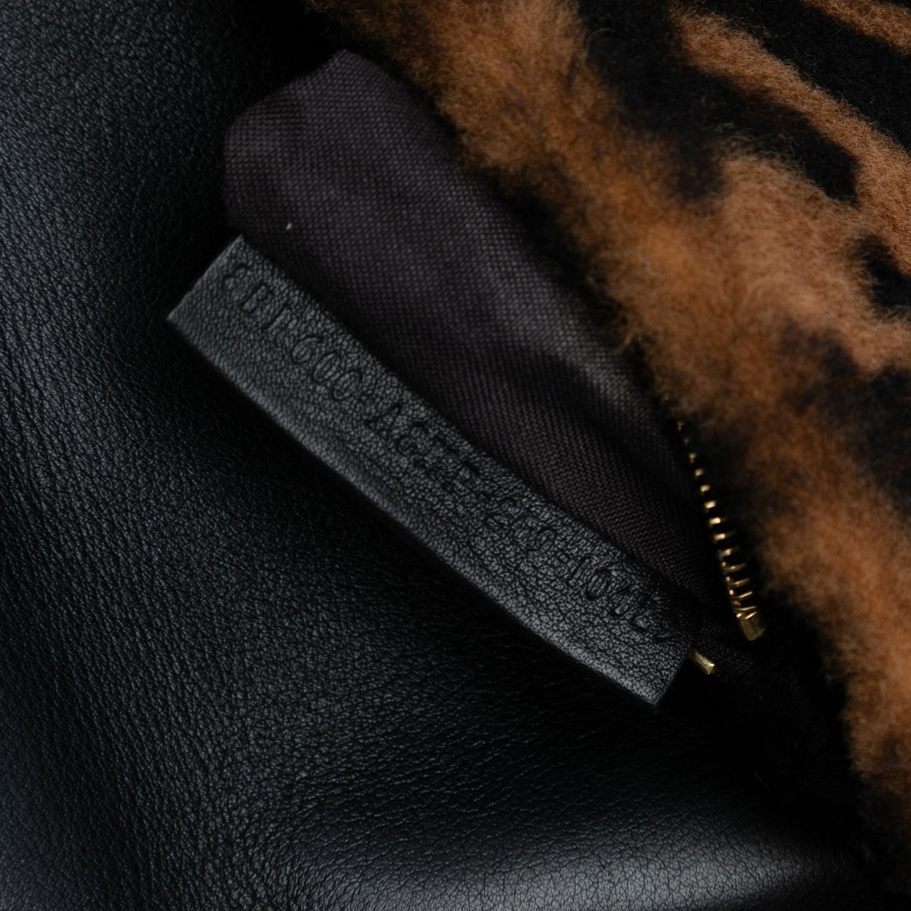 Fendi Medium Zucca Shearling Baguette Satchel Bruin