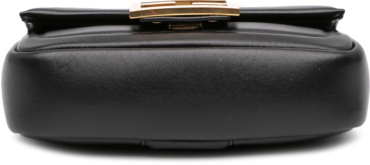 Fendi Mini Nappa Apolo Chain Baguette Shoulder Bag Zwart