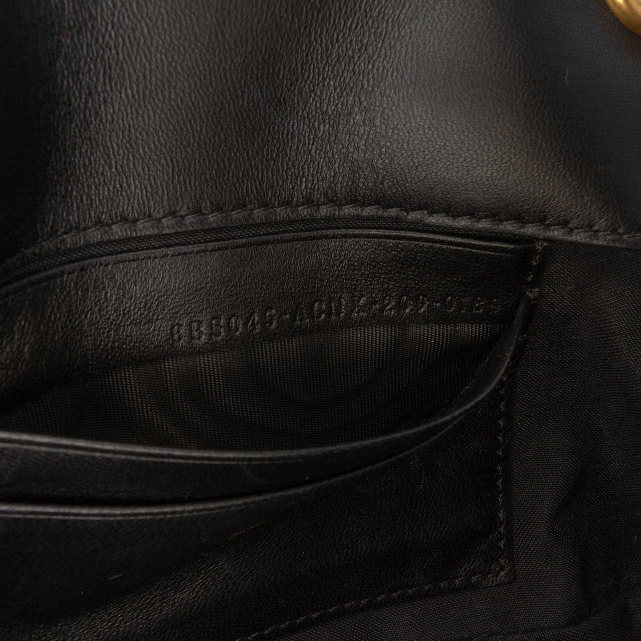 Fendi Mini Nappa Apolo Chain Baguette Shoulder Bag Zwart