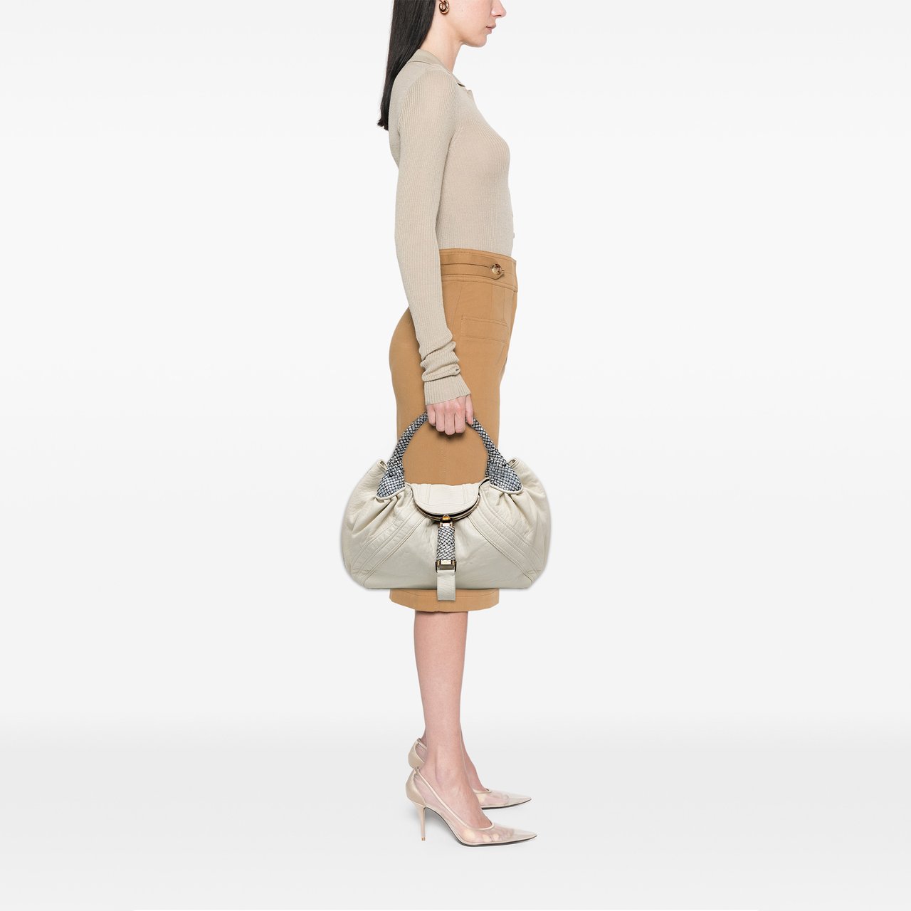 Fendi Leather Spy Handbag Wit