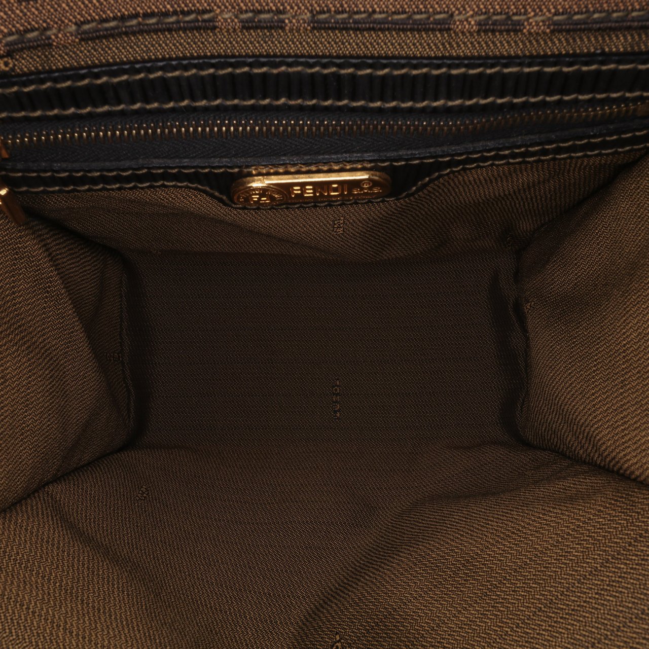 Fendi Zucca Canvas Shoulder Bag Bruin