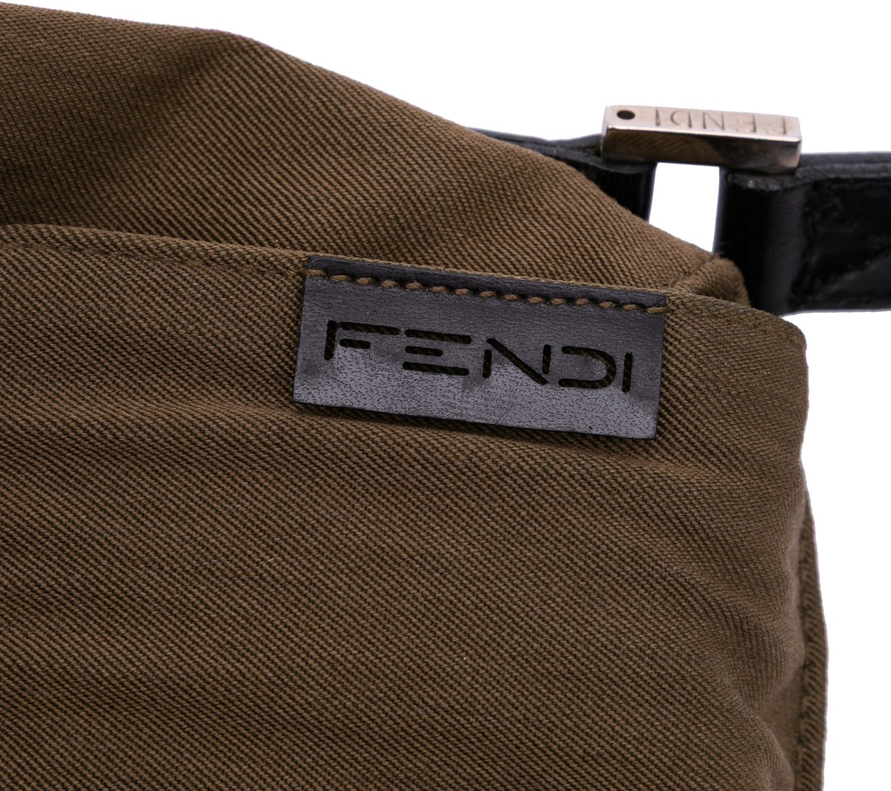 Fendi Canvas Flap Shoulder Bag Bruin