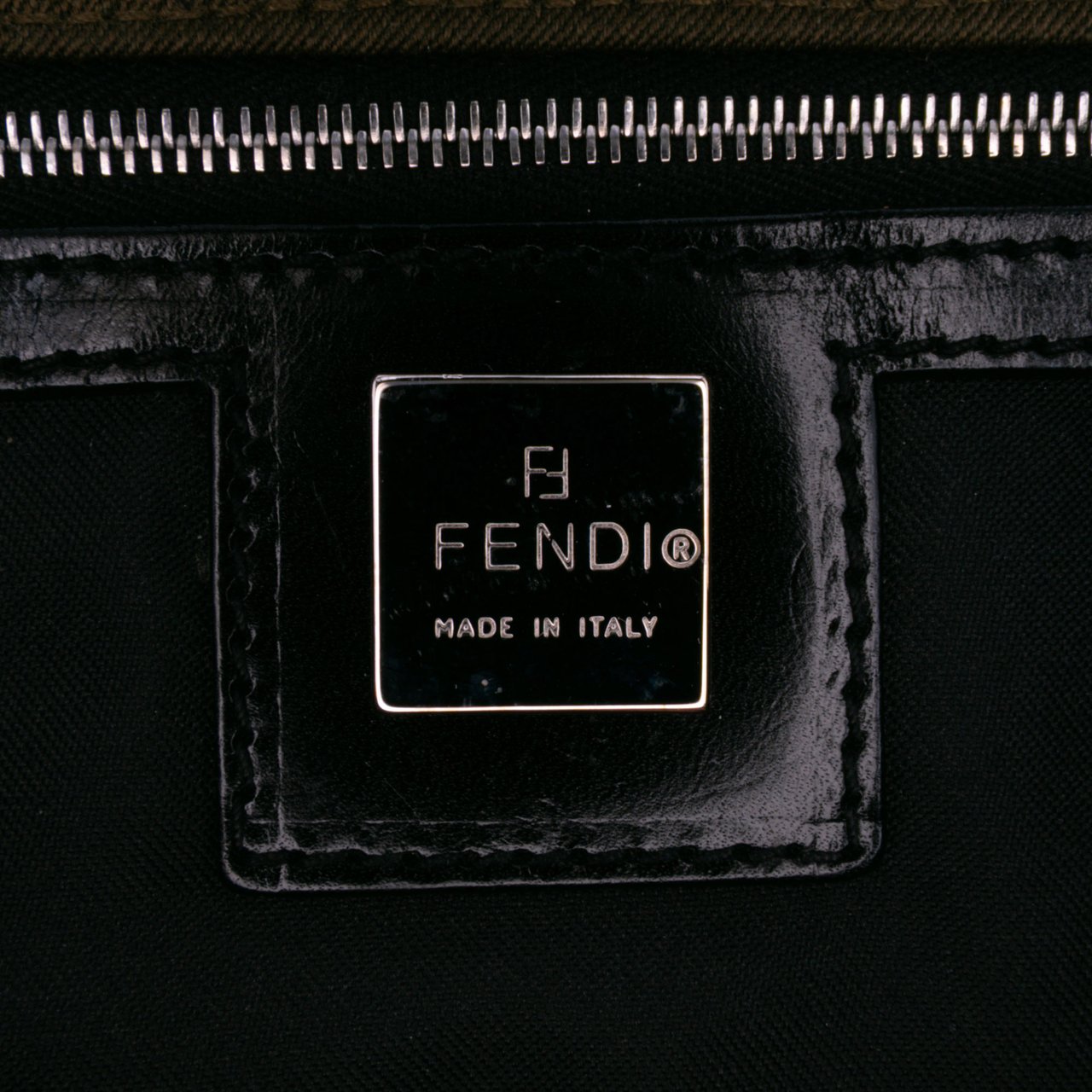 Fendi Canvas Flap Shoulder Bag Bruin