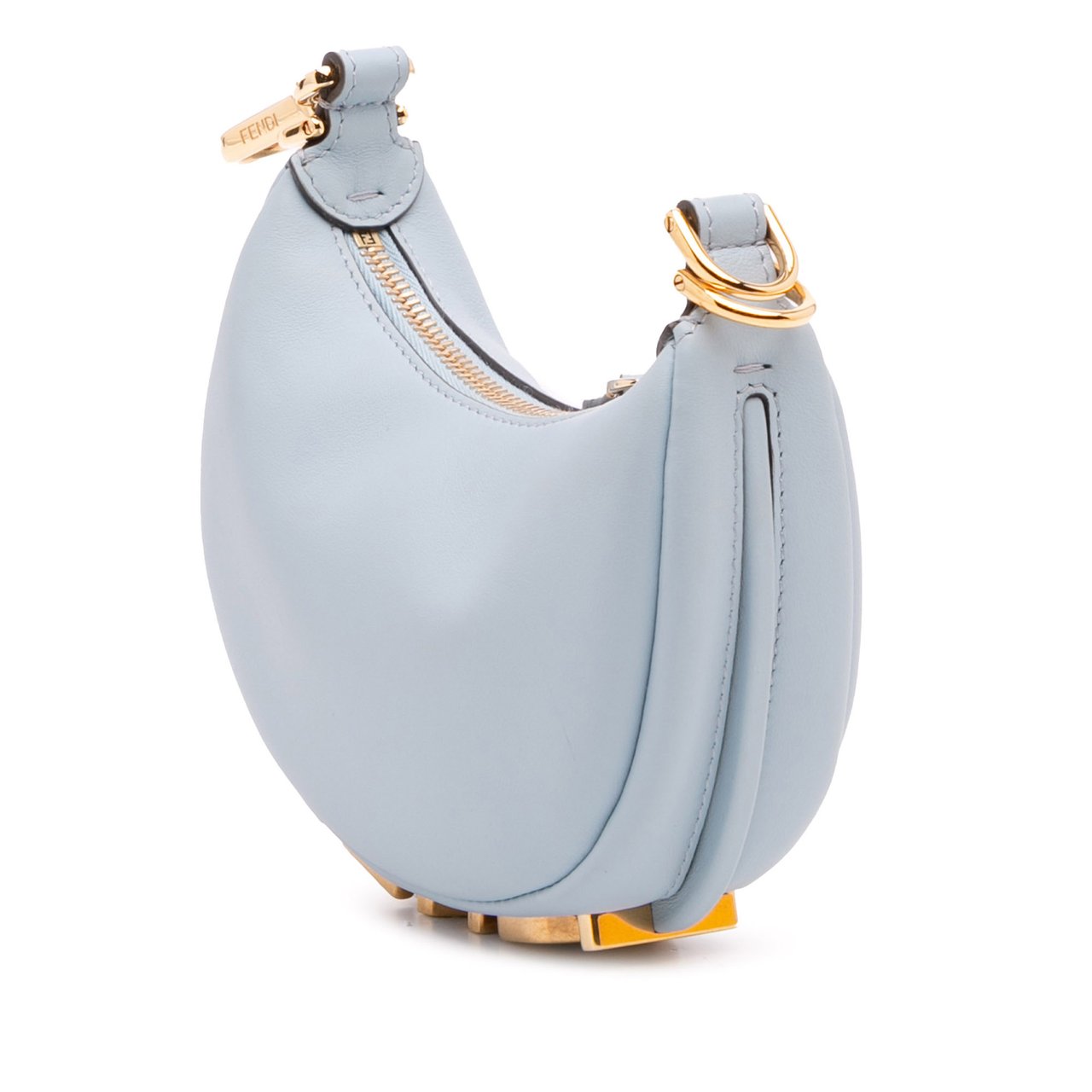 Fendi Nano Leather Fendigraphy Hobo Blauw