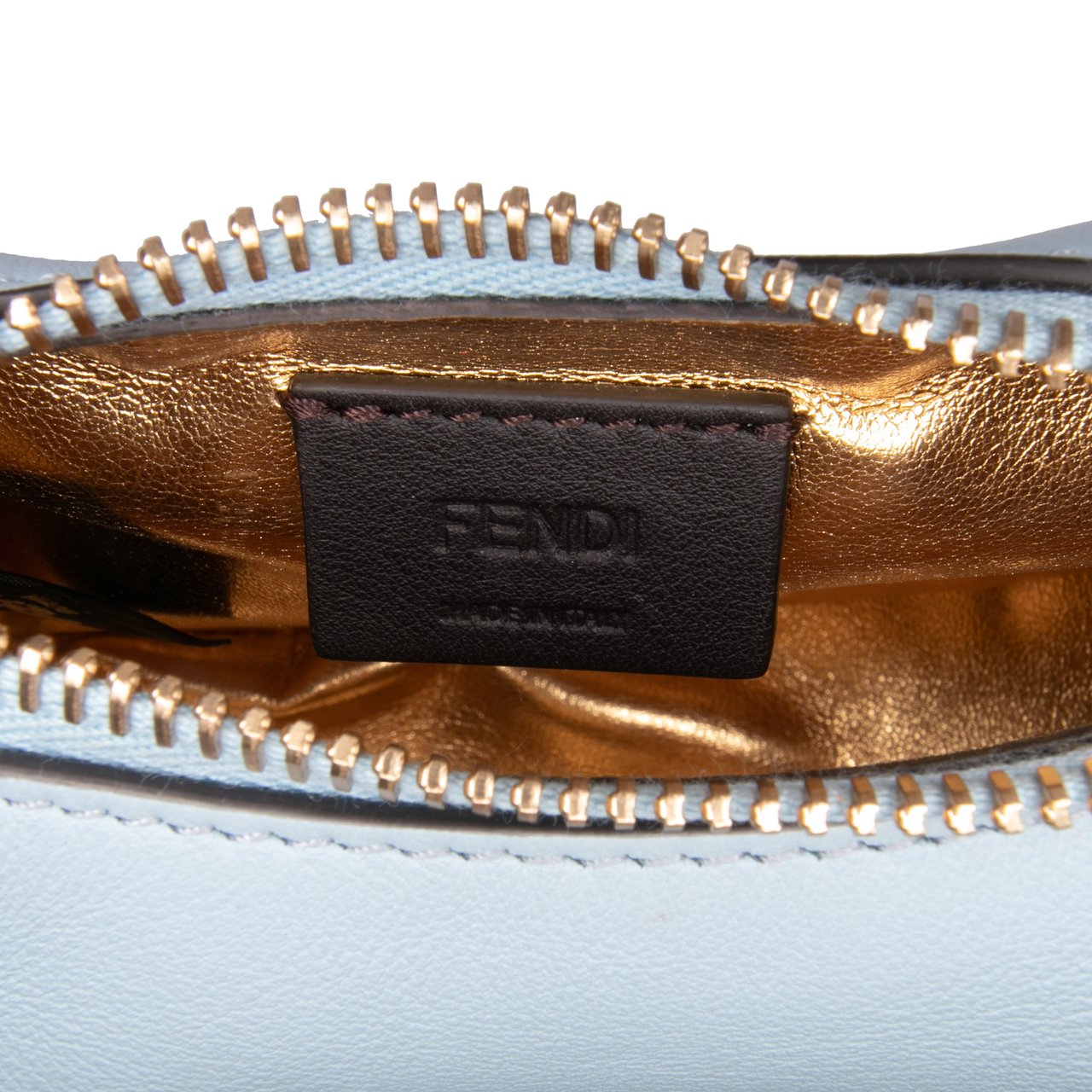 Fendi Nano Leather Fendigraphy Hobo Blauw