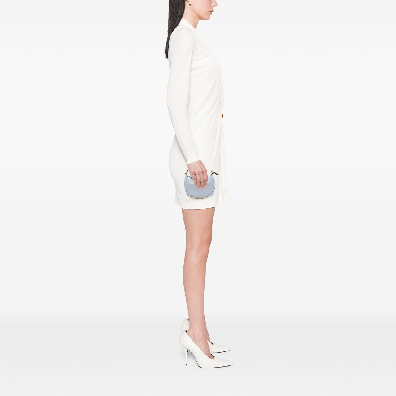 Fendi Nano Leather Fendigraphy Hobo Blauw