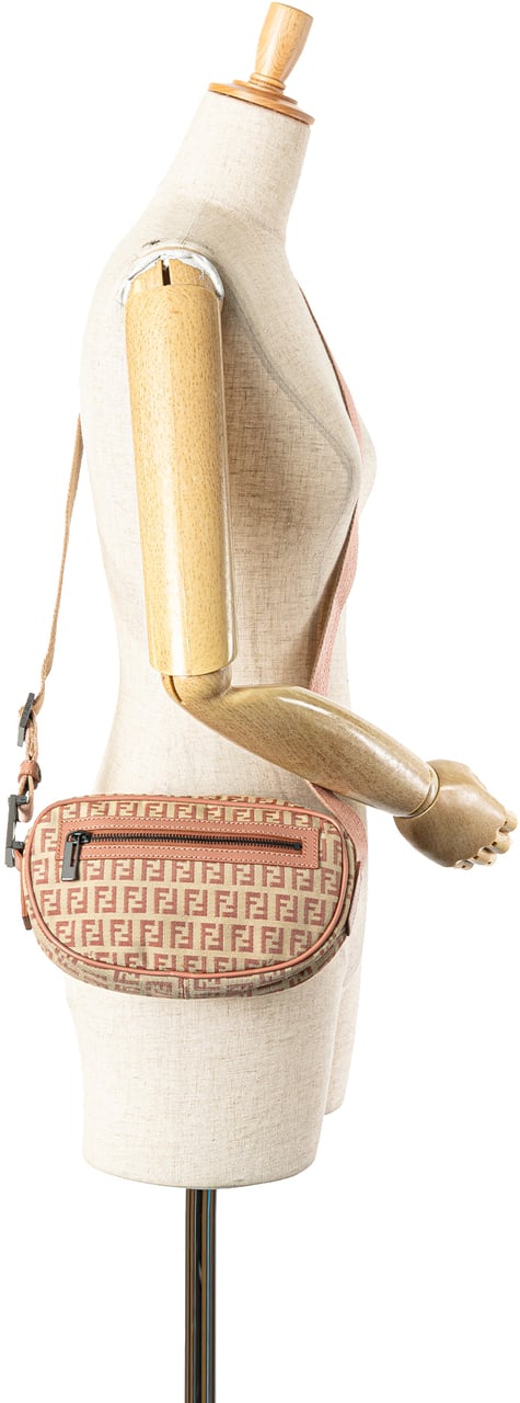 Fendi Zucchino Canvas Crossbody Bruin