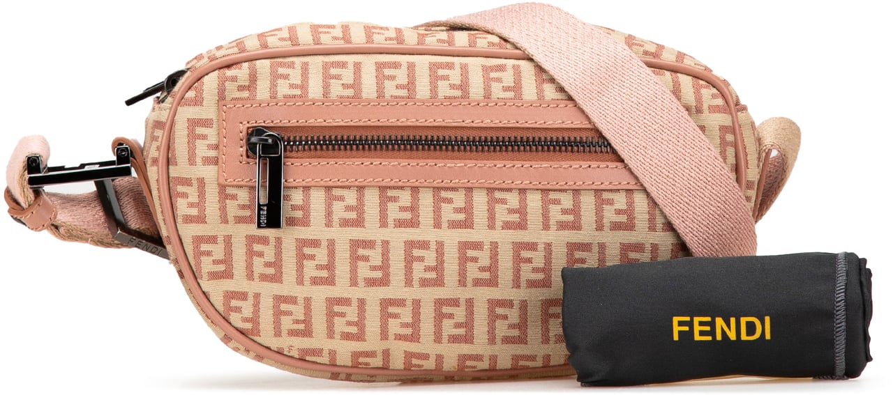 Fendi Zucchino Canvas Crossbody Bruin