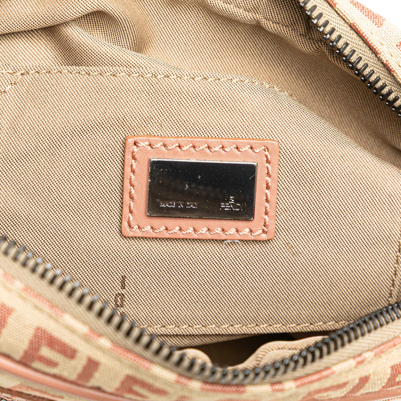 Fendi Zucchino Canvas Crossbody Bruin