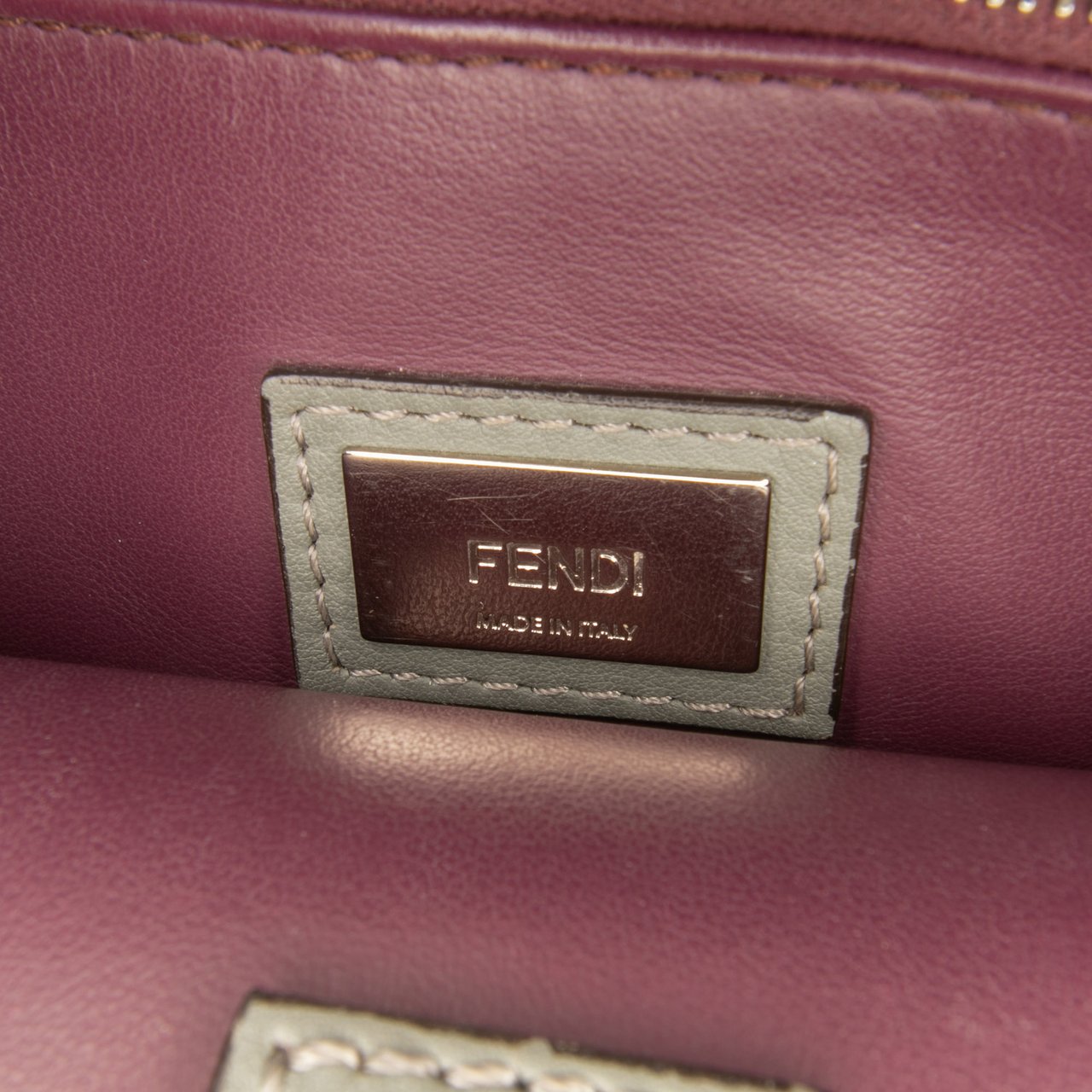 Fendi Petite Leather 2Jours Satchel Grijs