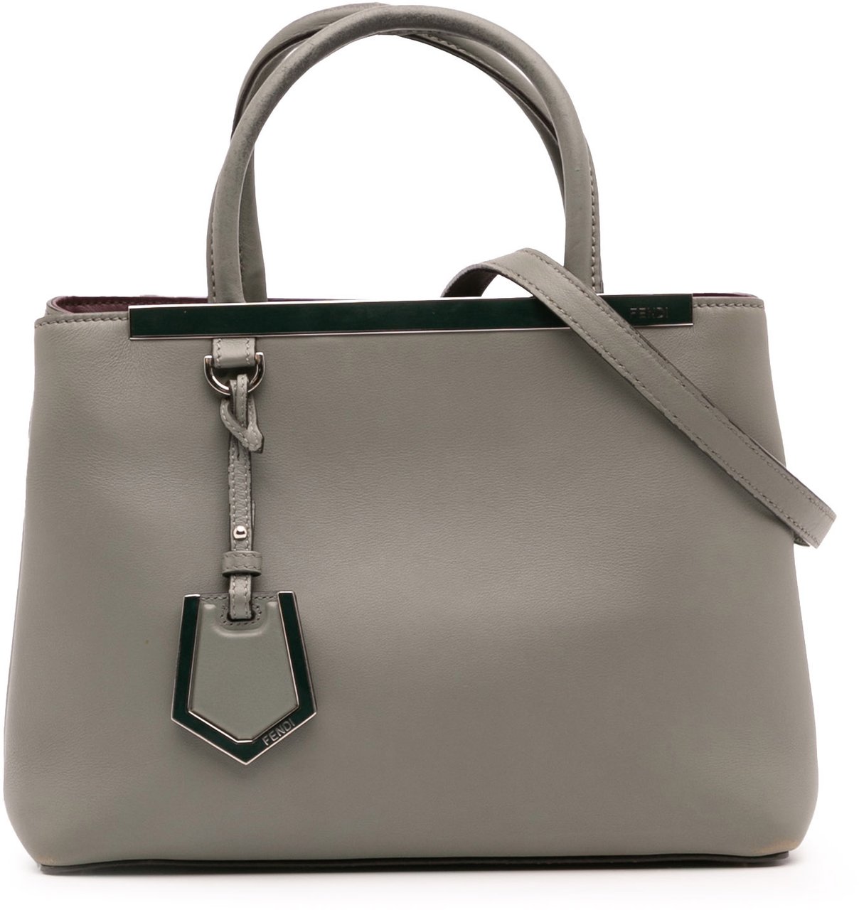 Fendi Petite Leather 2Jours Satchel Grijs