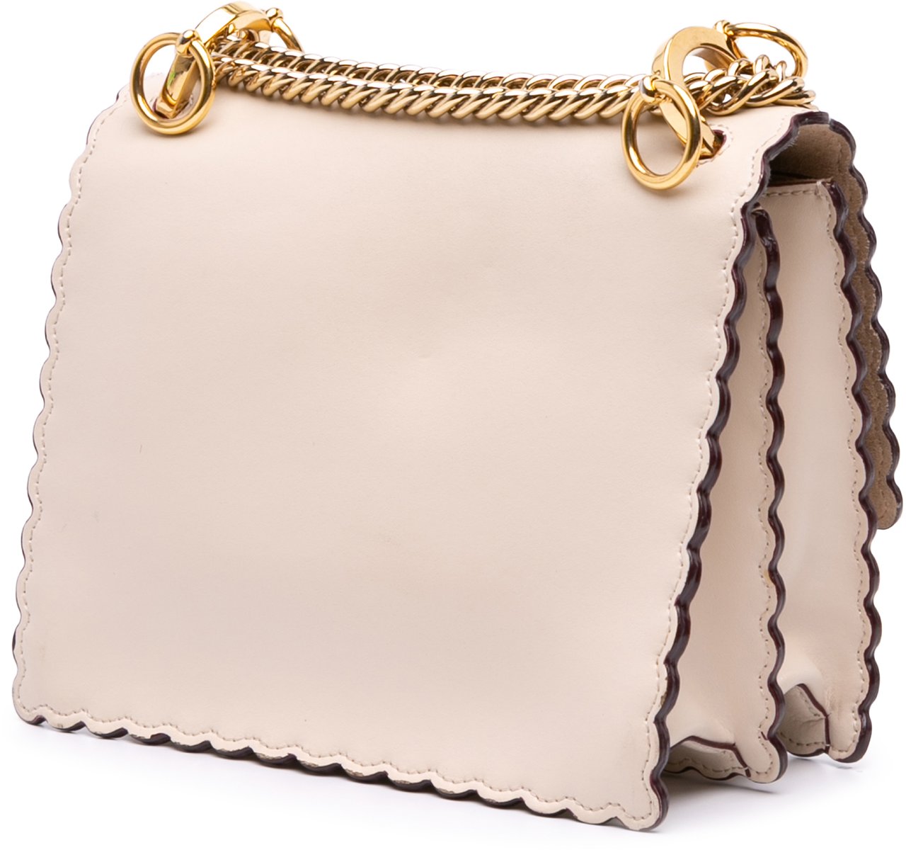 Fendi Small Scalloped Leather Kan I Crossbody Roze